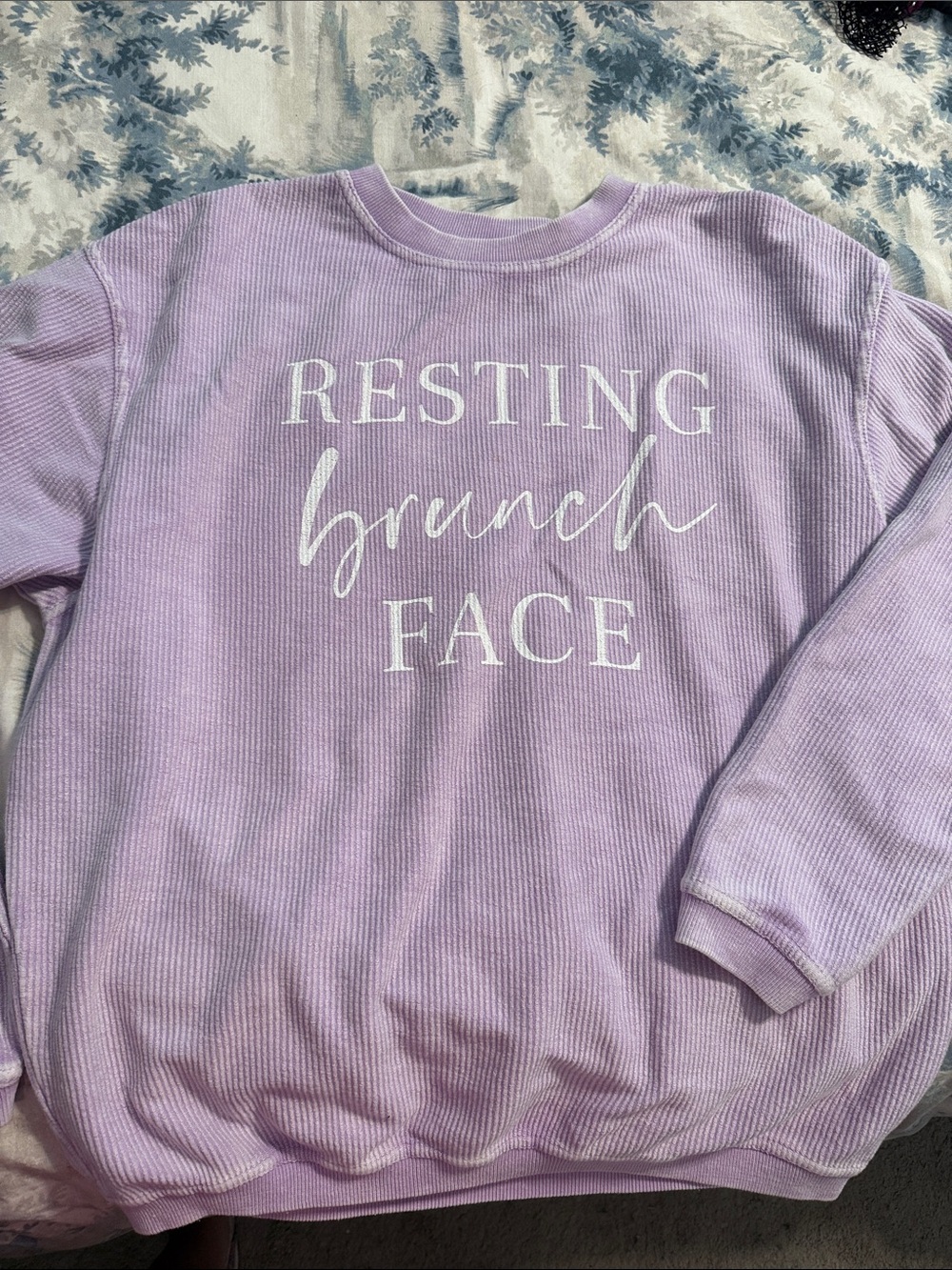 Lilac 'Resting Brunch Face' Graphic Sweatshirt